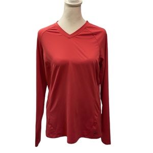 REI Women's Pink Long Sleeve V-neck Athletic Top. Size S. VGUC